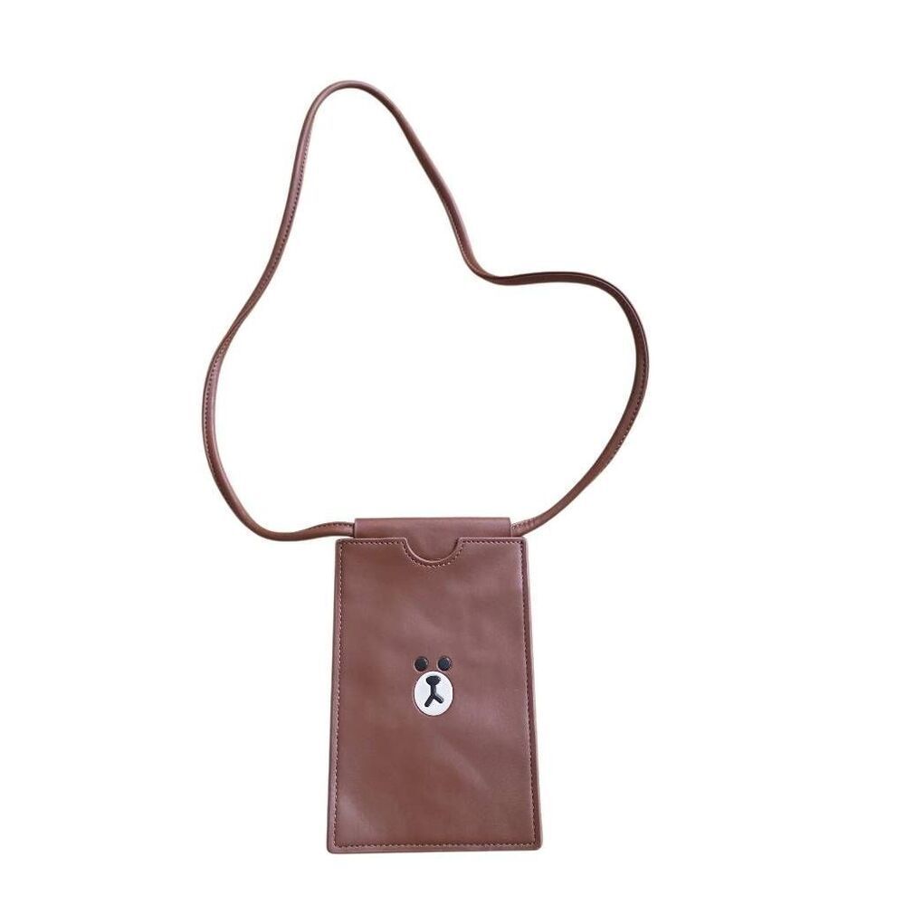 Line friend Brown & friends brown faux leather phone crossbody bag